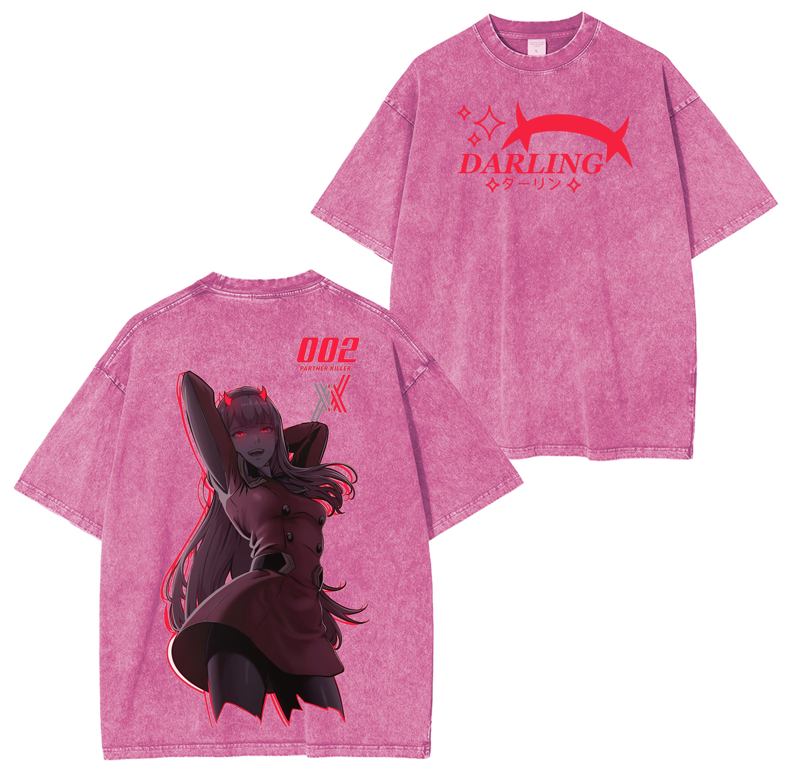 Darling in the franxx Zero Two anime Unisex Washed T-Shirt