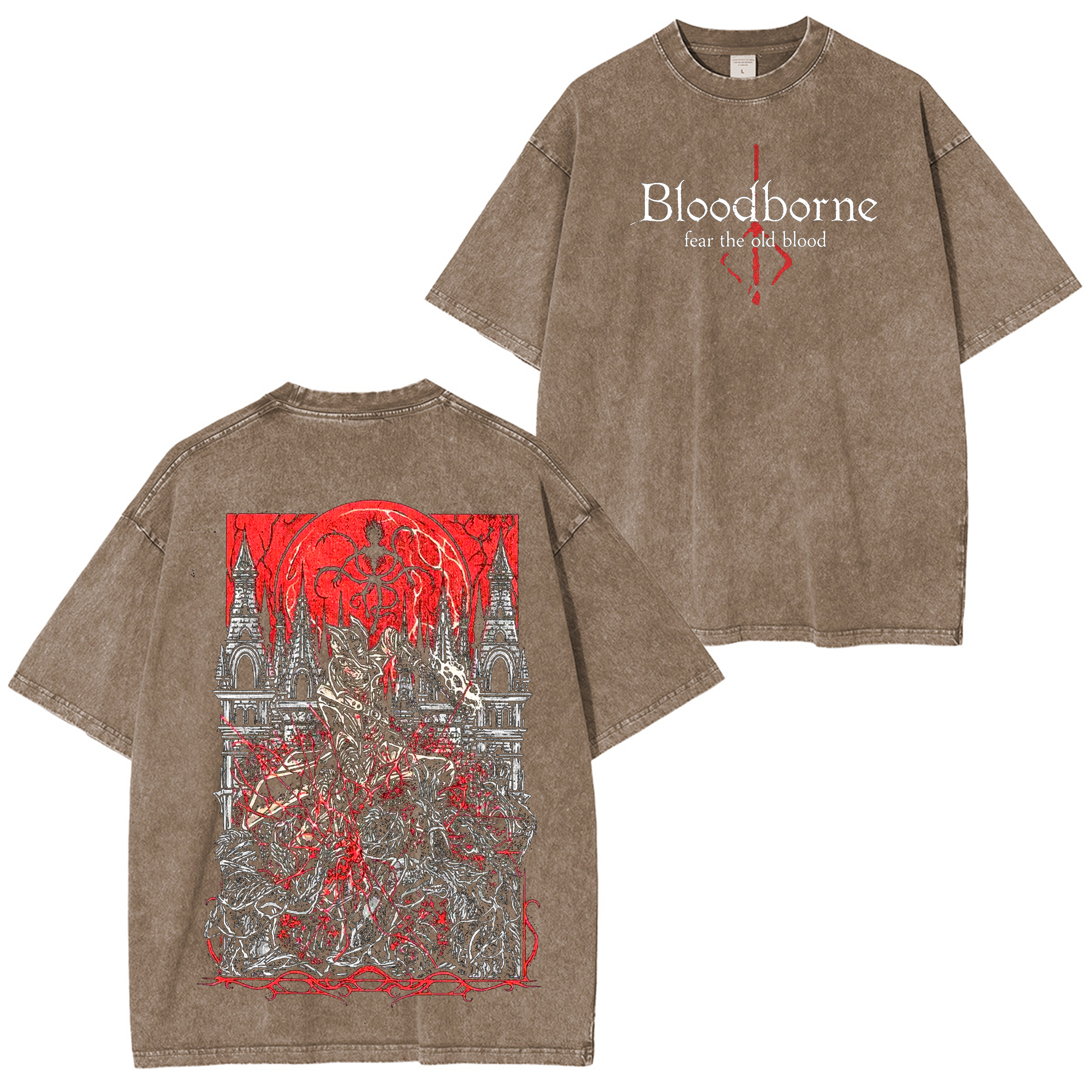 Vintage Bloodborne Unisex Washed T-Shirt