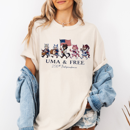 Umamusume  America 250th Anniversary Graphic Oversize Unisex Shirts/Crewneck/Hoodie