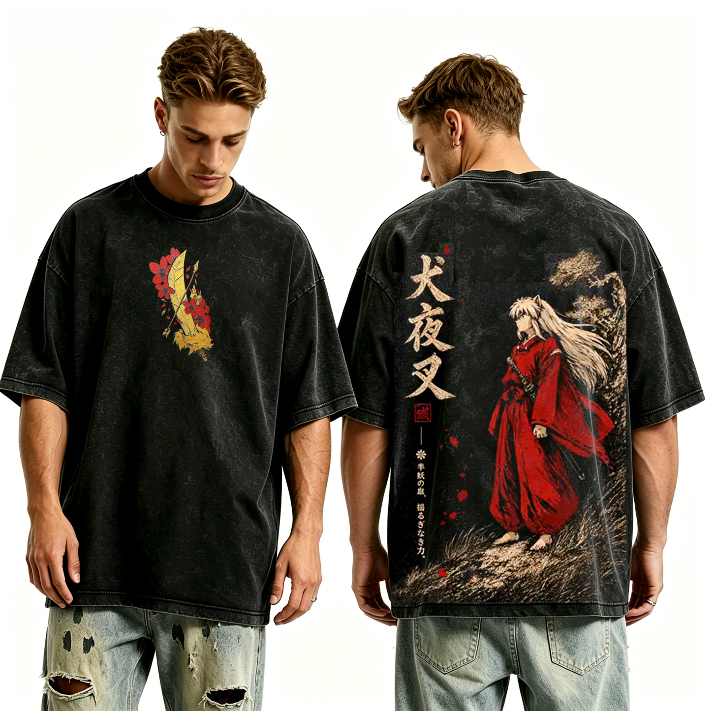 Inuyasha Anime inspired Graphic Unisex Washed T-Shirt