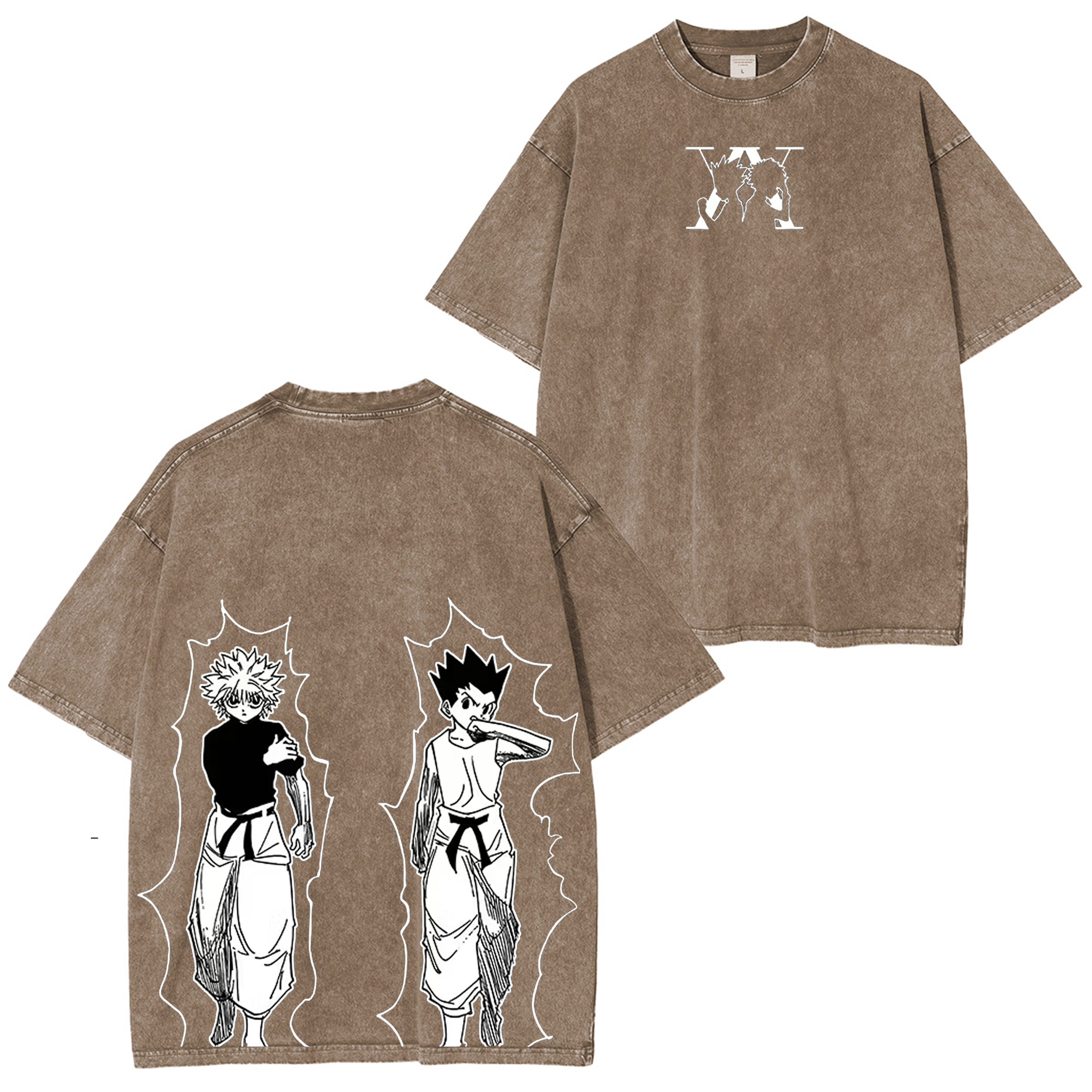 Gon x Killua,Hunter X Hunter Anime Unisex Washed T-Shirt