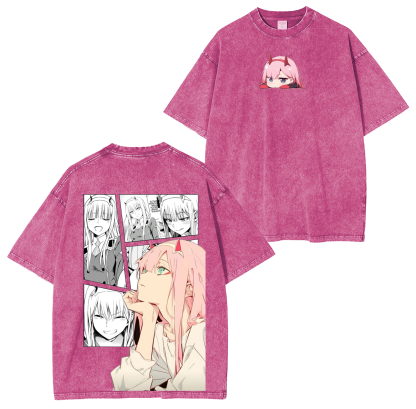 Darling in the Franxx-Zero Two Unisex Washed T-Shirt