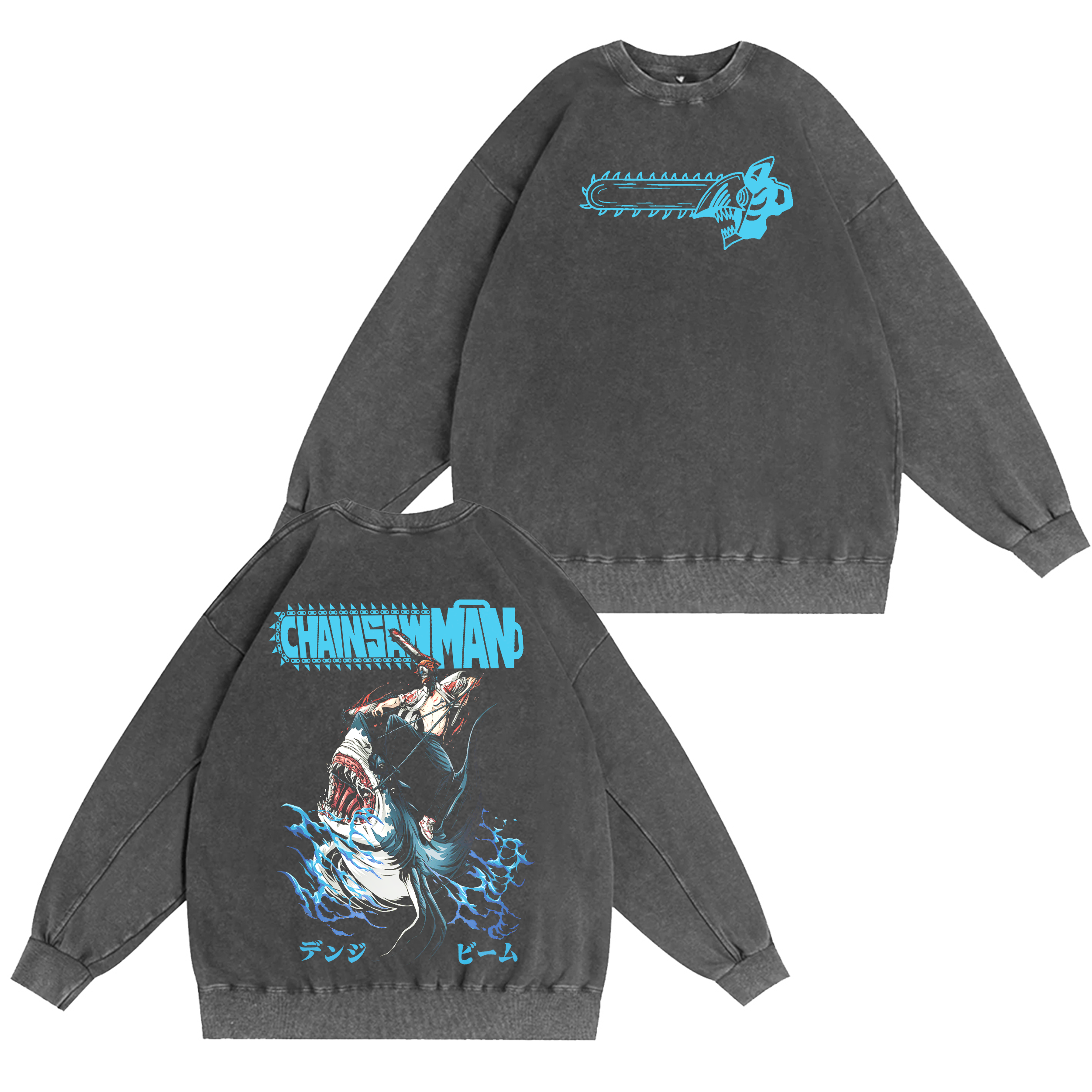 Denji,Chainsaw Man Vintage Oversized T-shirt/Crewneck/Hoodie