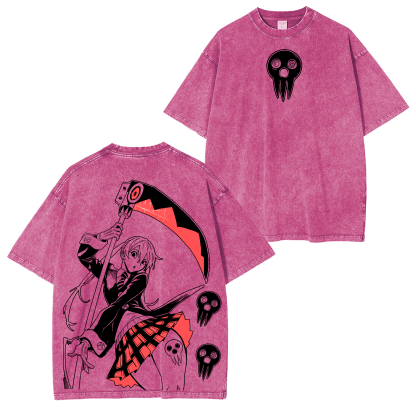 Maka Albarn Soul Eater Anime Vintage  Unisex Washed T-Shirt