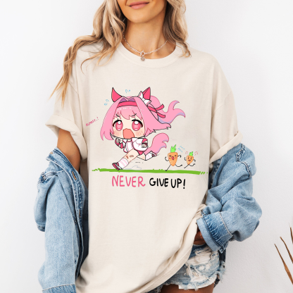 Never give up! Haru Urara Uma Musume Unisex Shirts/Crewneck/Hoodie
