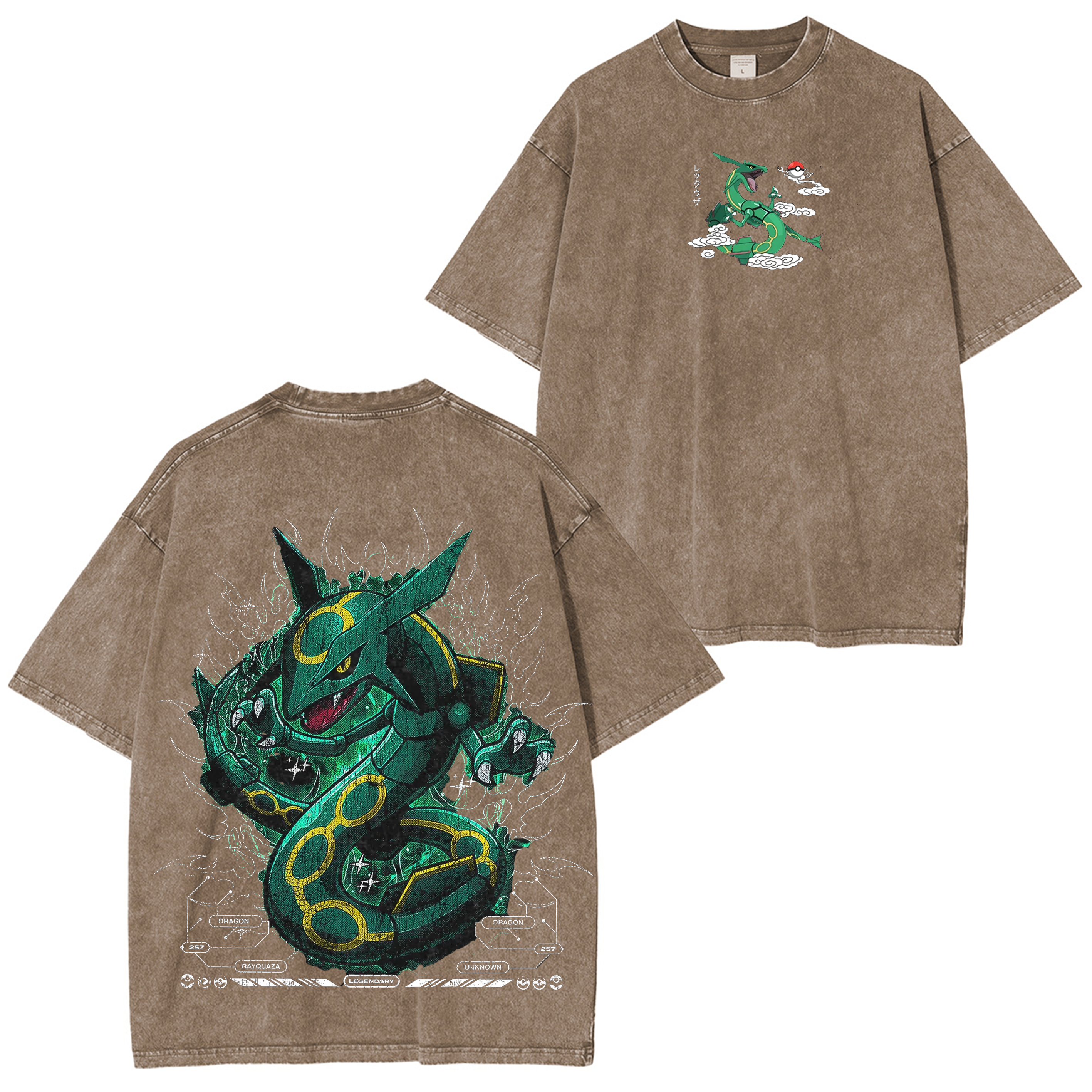 Rayquaza Pokemon Washed T-shirt/Crewneck/Hoodie