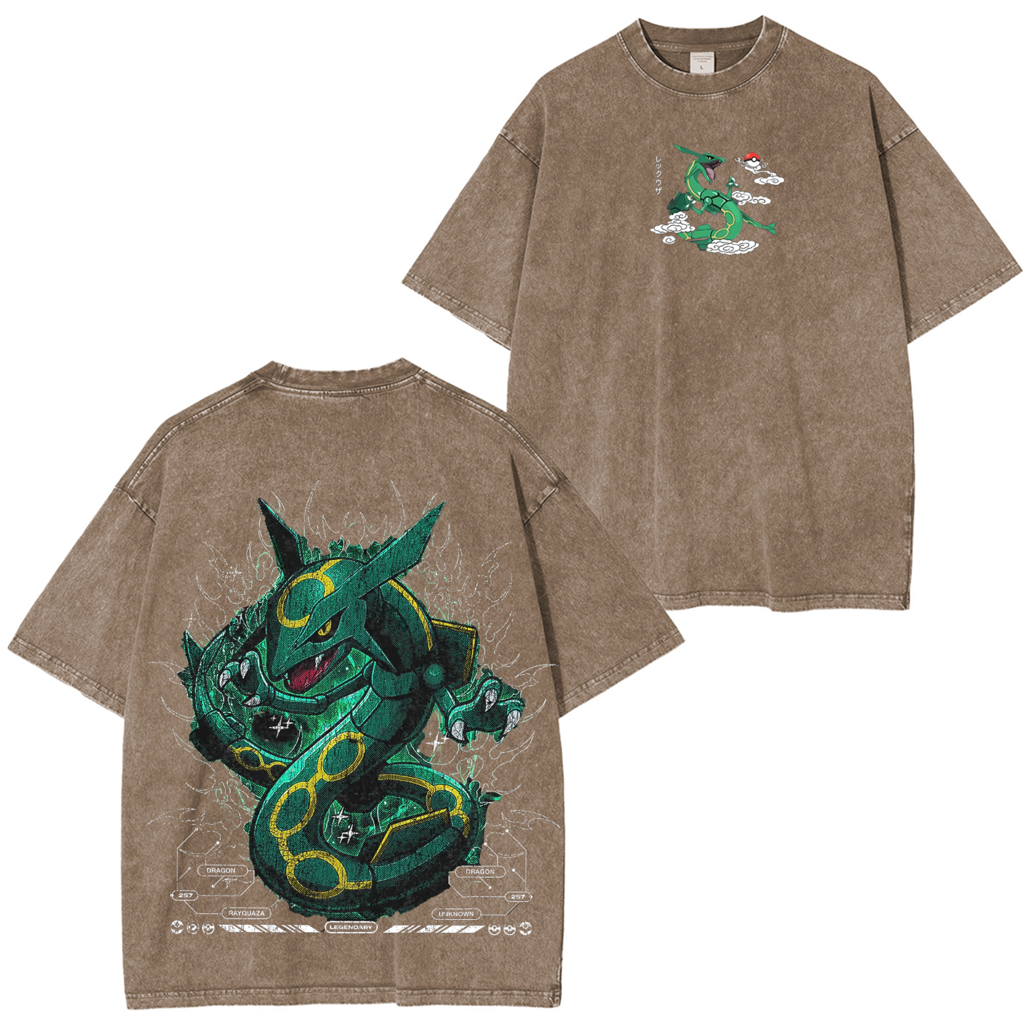 Rayquaza Pokemon Washed T-shirt/Crewneck/Hoodie