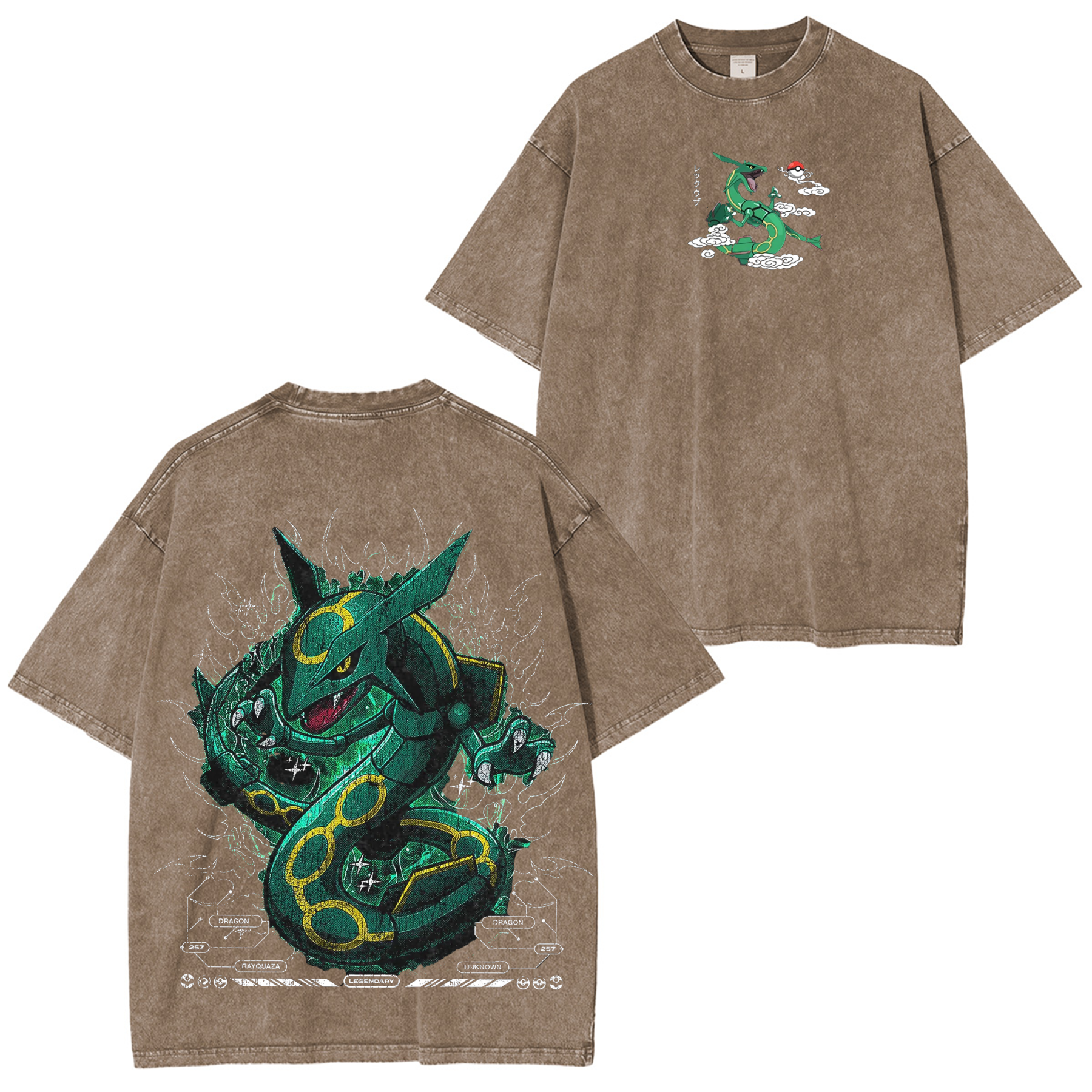 Rayquaza Pokemon Washed T-shirt/Crewneck/Hoodie