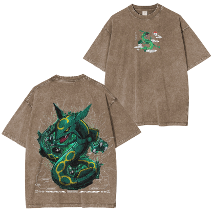 Rayquaza Pokemon Washed T-shirt/Crewneck/Hoodie
