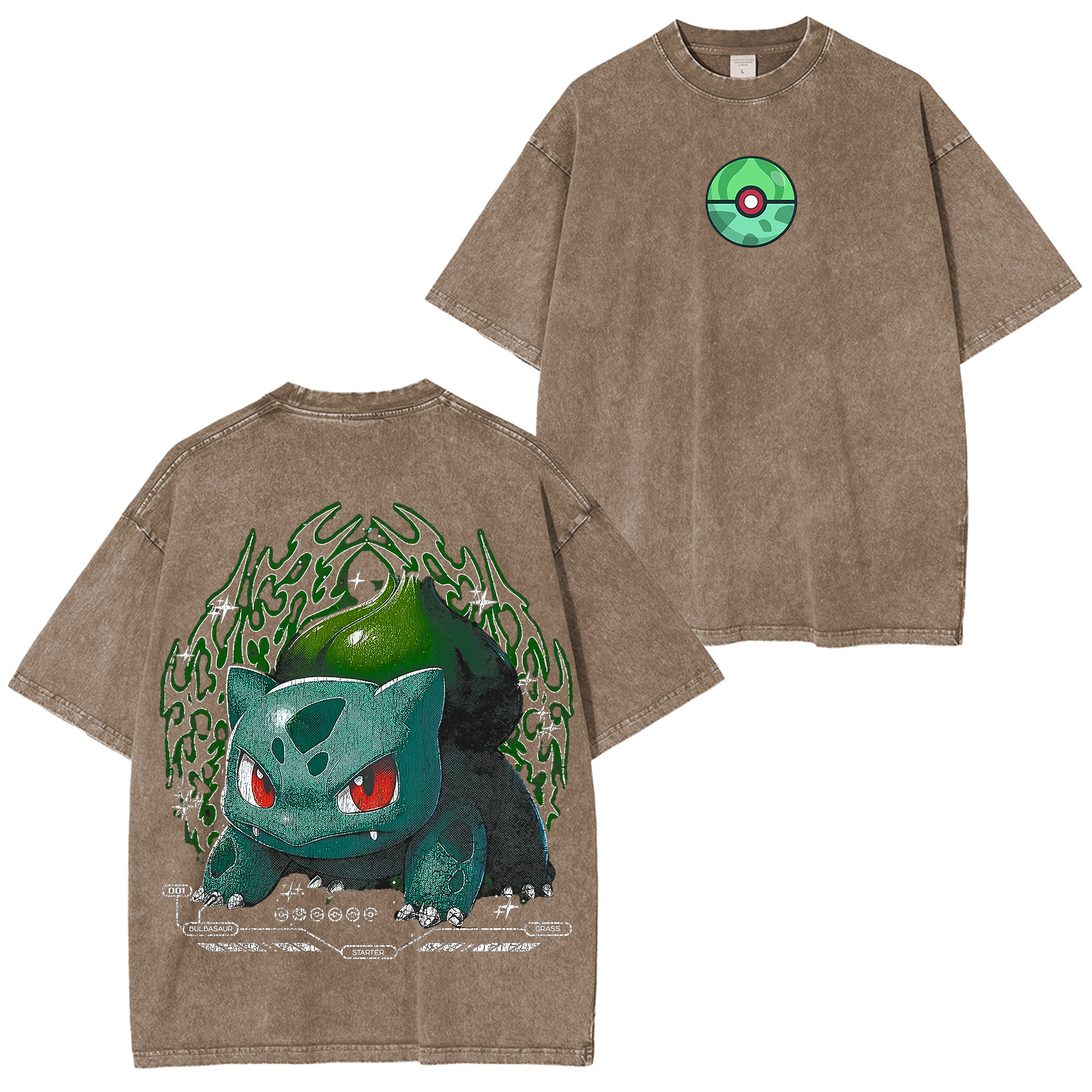 Bulbasaur Pokemon Washed T-shirt/Crewneck/Hoodie