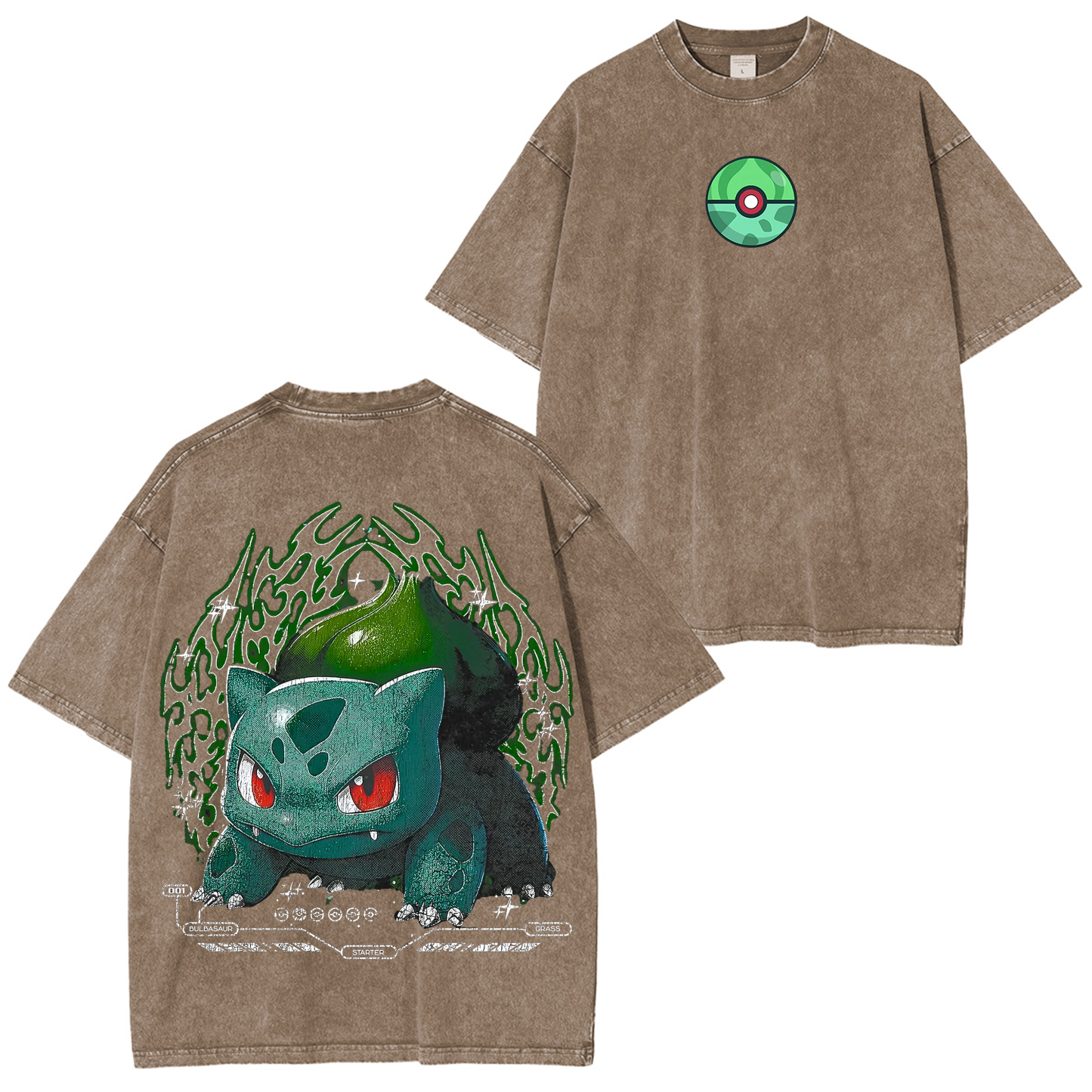Bulbasaur Pokemon Washed T-shirt/Crewneck/Hoodie