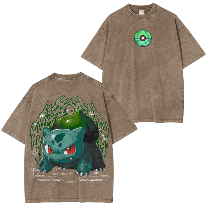 Bulbasaur Pokemon Washed T-shirt/Crewneck/Hoodie