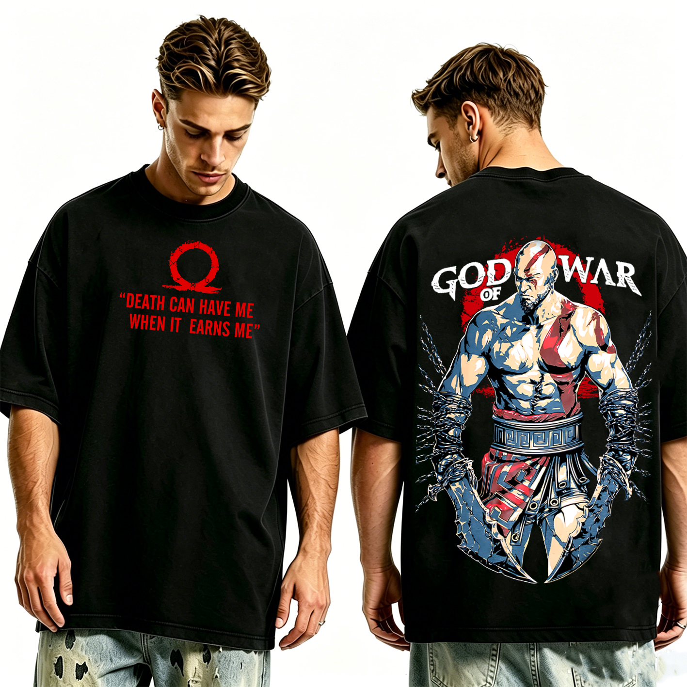 Kratos God of War Washed T-shirt/Crewneck/Hoodie