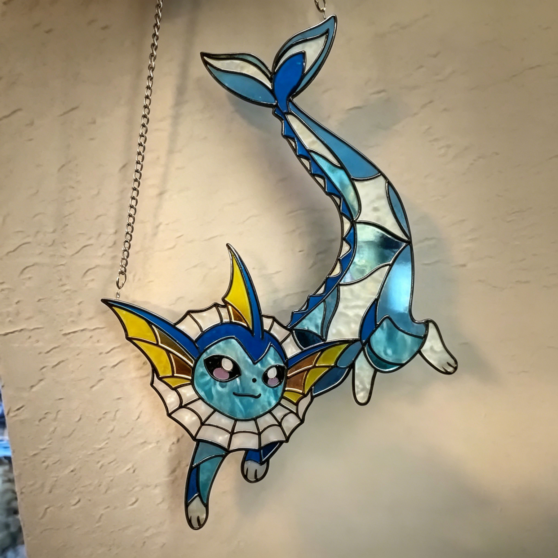 Umbreon Pokemon Umbreon Pokemon Faux Stained Glass Suncatcher