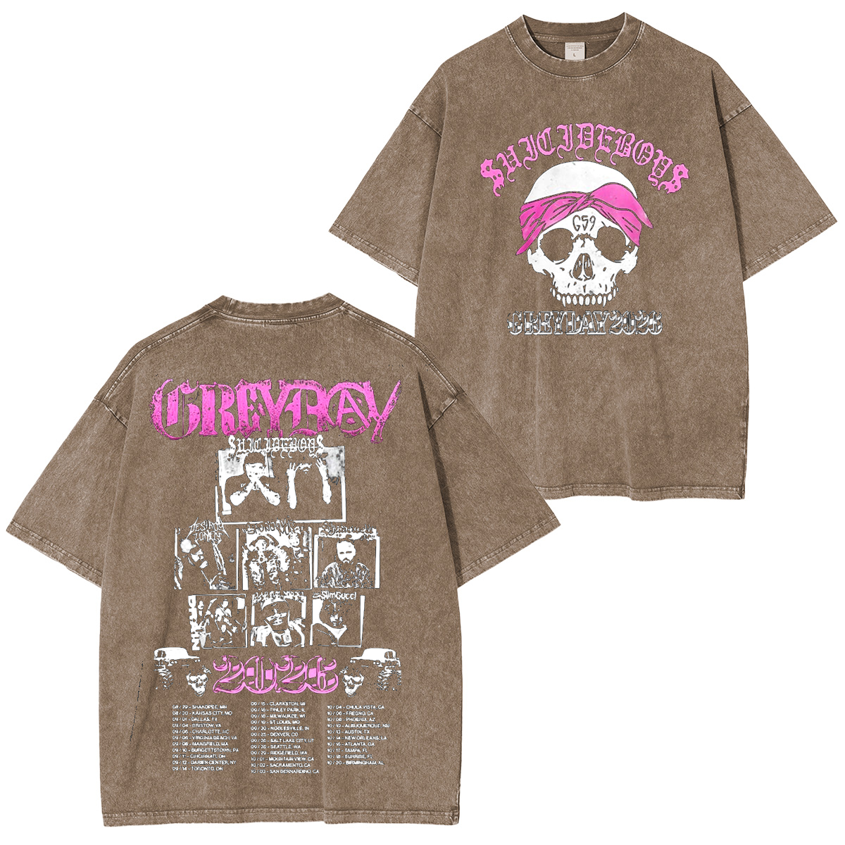 Grey Day 2026 Tour,Suicideboys G59 Unisex Washed T-Shirt
