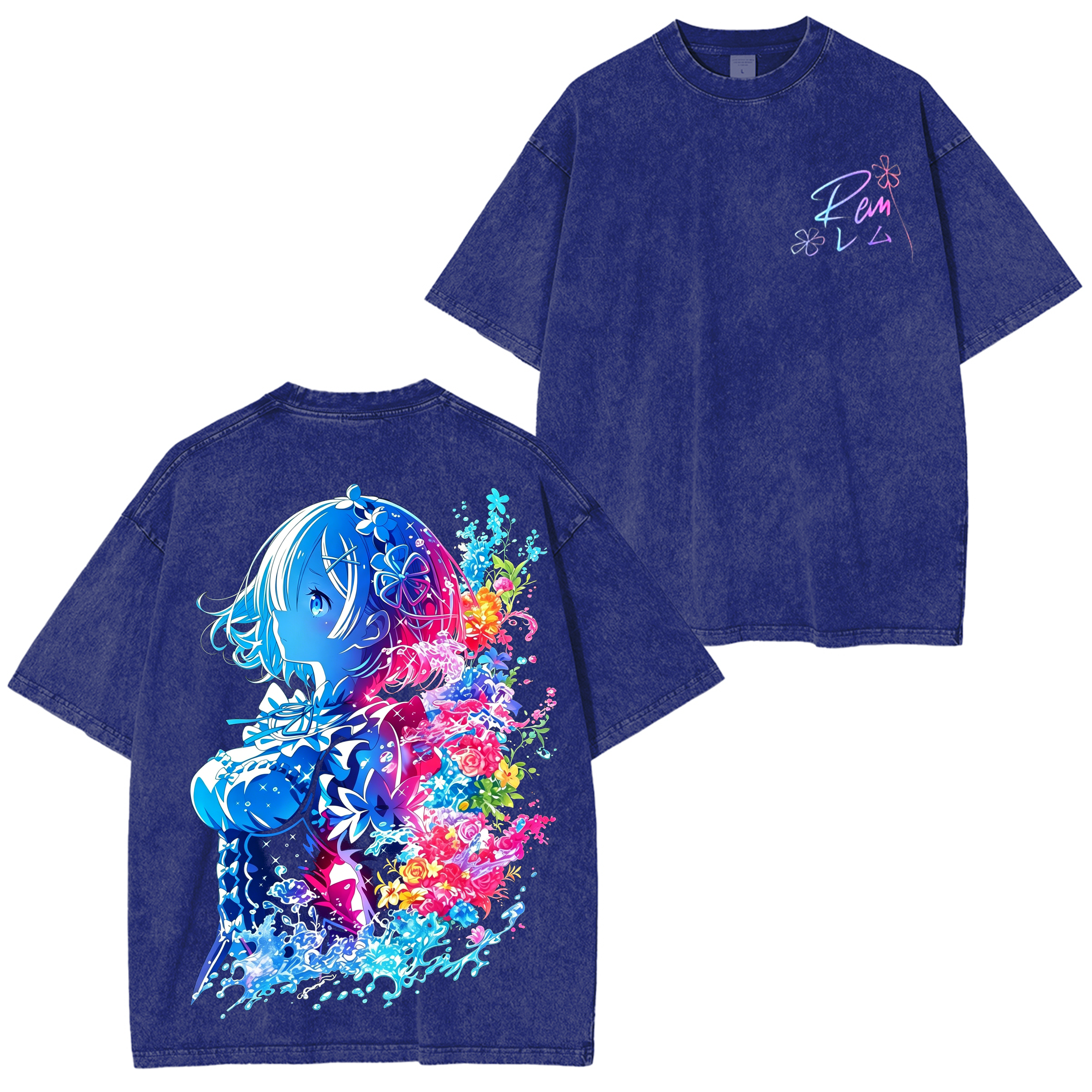 Rem Rezero Anime Unisex Washed T-Shirt