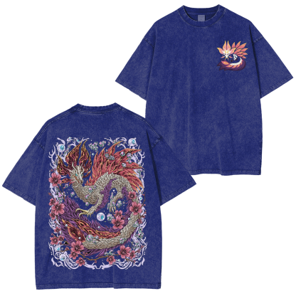 Mizutsune the Bubble Fox Leviathan Unisex Washed T-Shirt