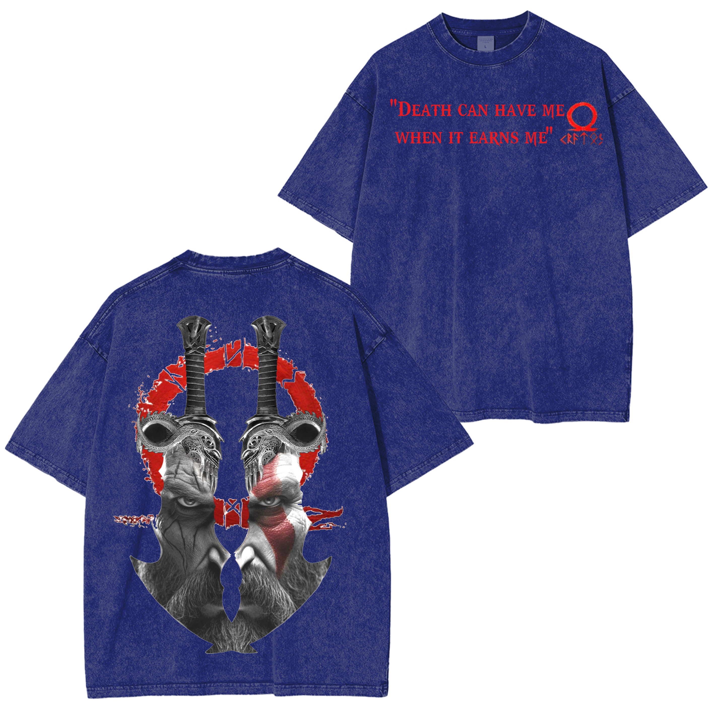 God of War Kratos Game Unisex Washed T-Shirt