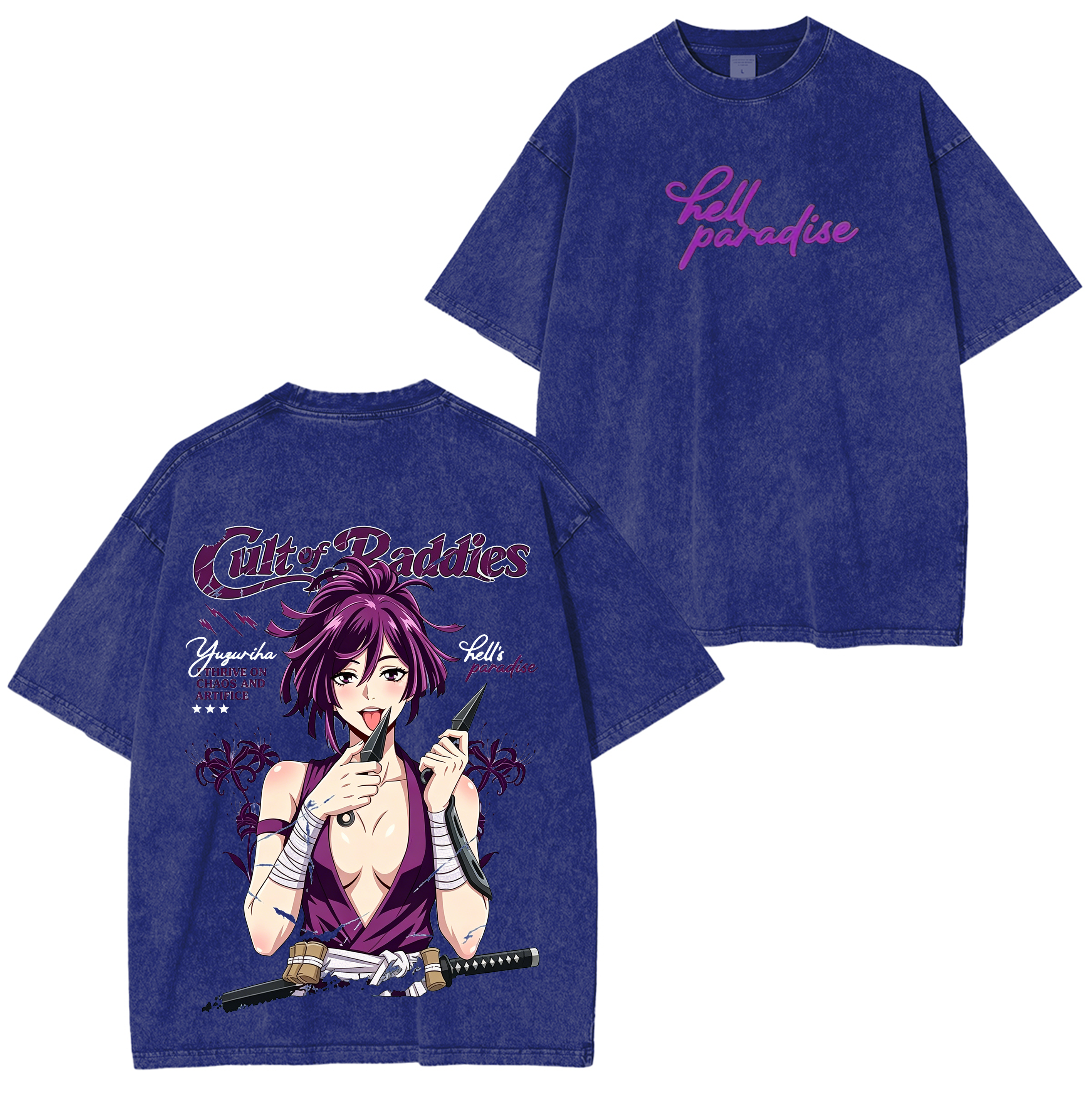 Yuzuriha  Jigokuraku Anime Unisex Washed T-Shirt