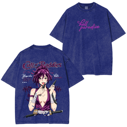 Yuzuriha  Jigokuraku Anime Unisex Washed T-Shirt