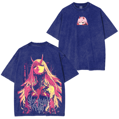 Zero Two,Darling in the Franxx  Anime Unisex Washed T-Shirt