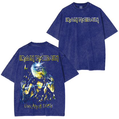 Iron Maiden LIVE After Death Unisex Washed T-Shirt