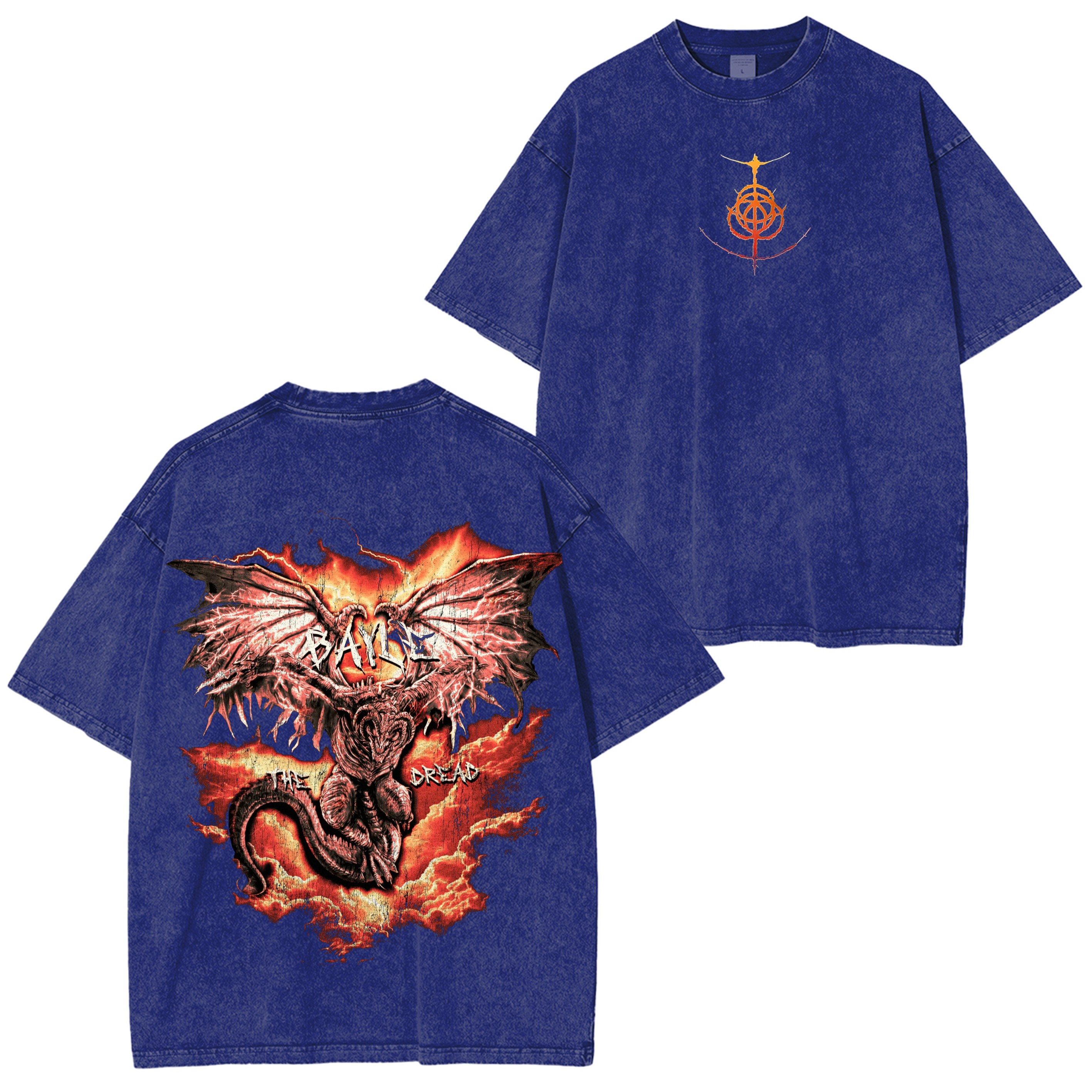 Elden Ring Dragon Game Unisex Washed T-Shirt