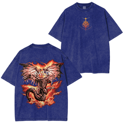 Elden Ring Dragon Game Unisex Washed T-Shirt