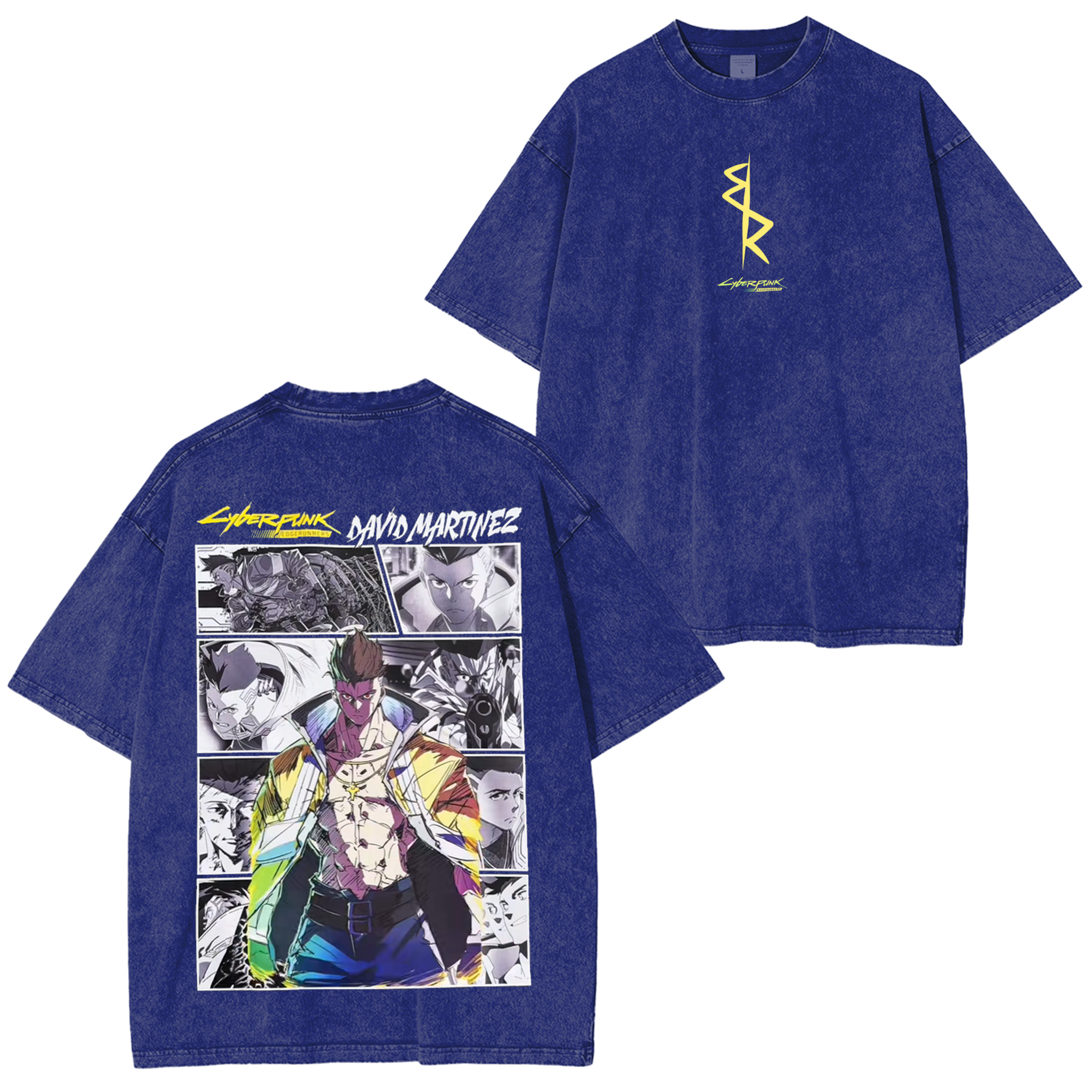 Cyberpunk Edgerunners Anime Unisex Washed T-Shirt
