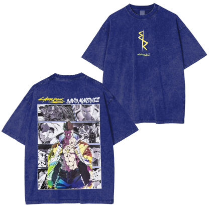 Cyberpunk Edgerunners Anime Unisex Washed T-Shirt