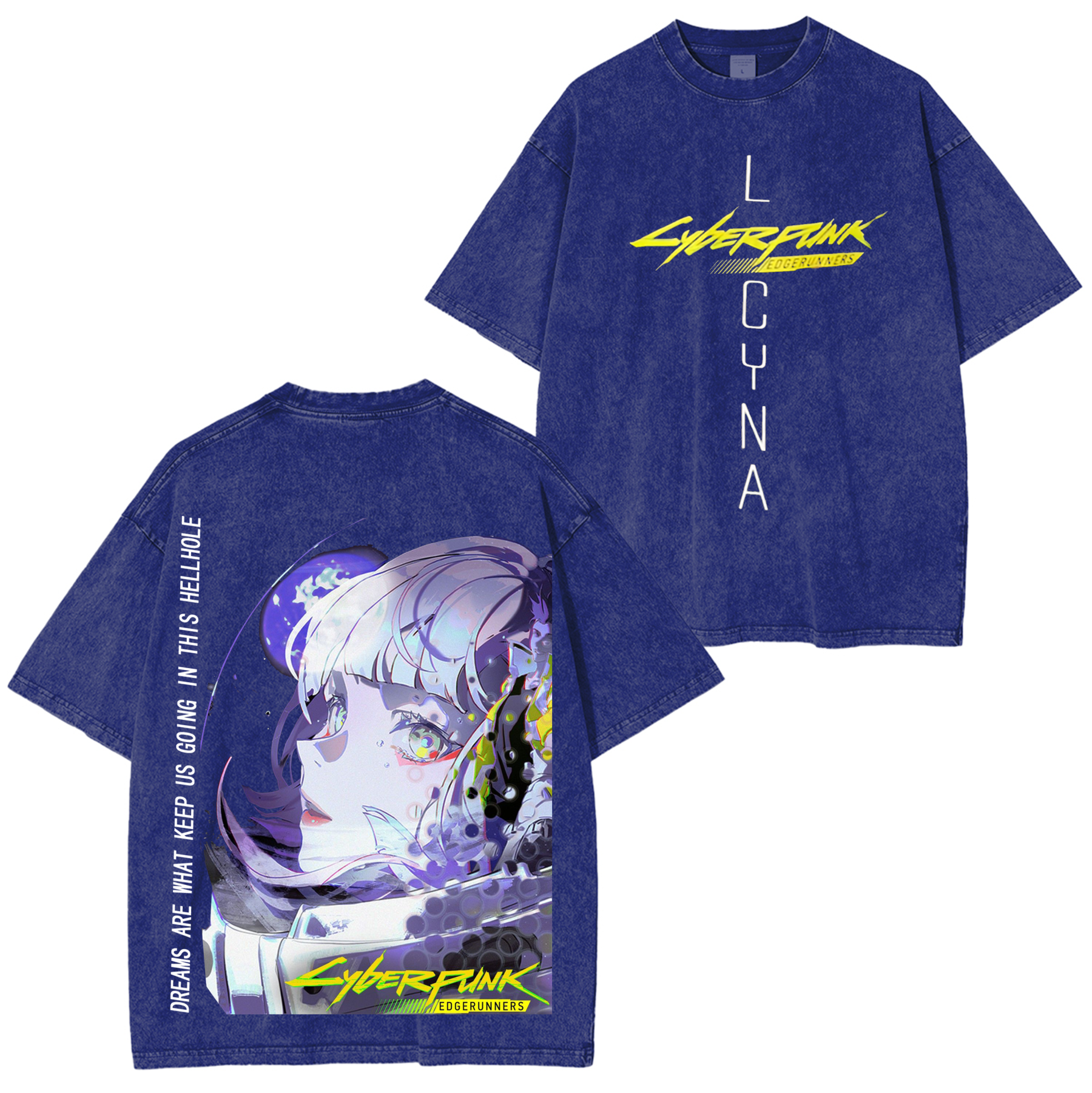 Lucy Cyberpunk Edgerunners  Unisex Washed T-Shirt