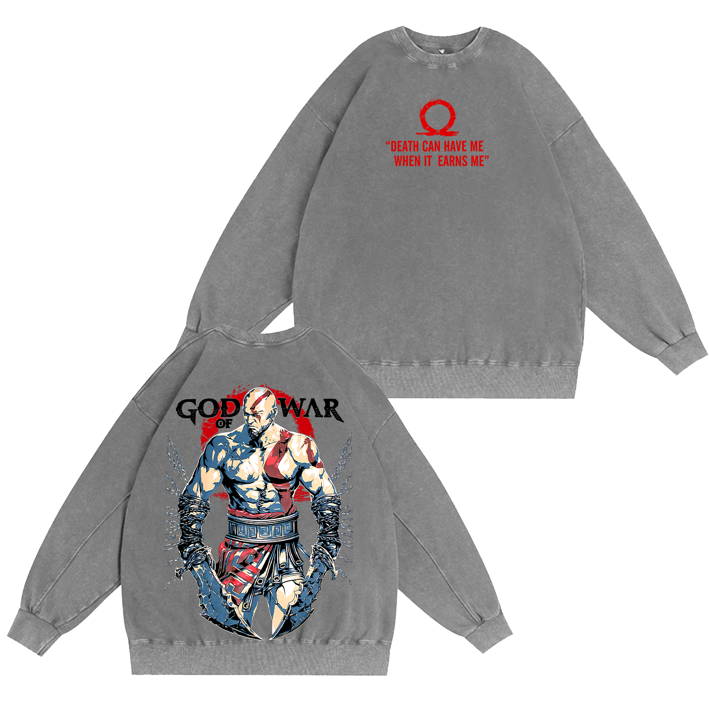 Kratos God of War Washed T-shirt/Crewneck/Hoodie