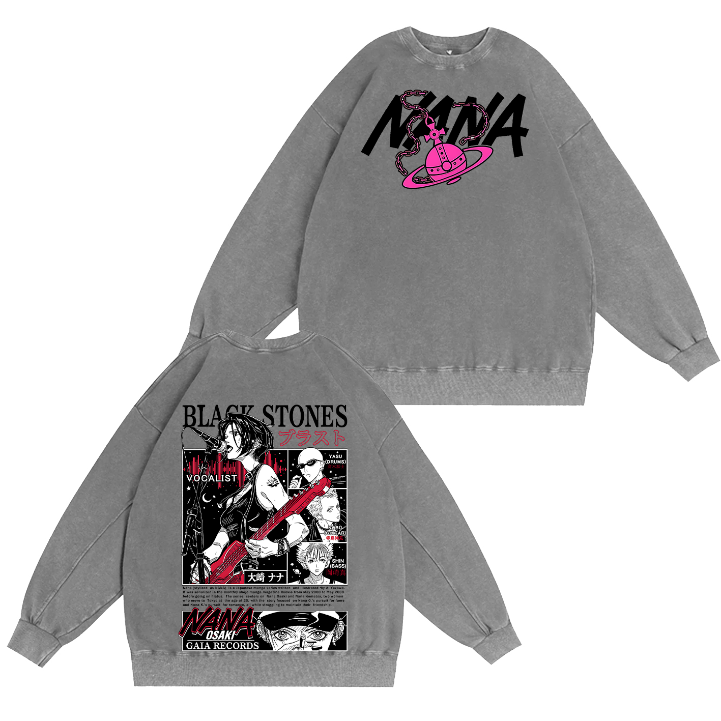 Black Stones Nana Washed T-shirt/Crewneck/Hoodie