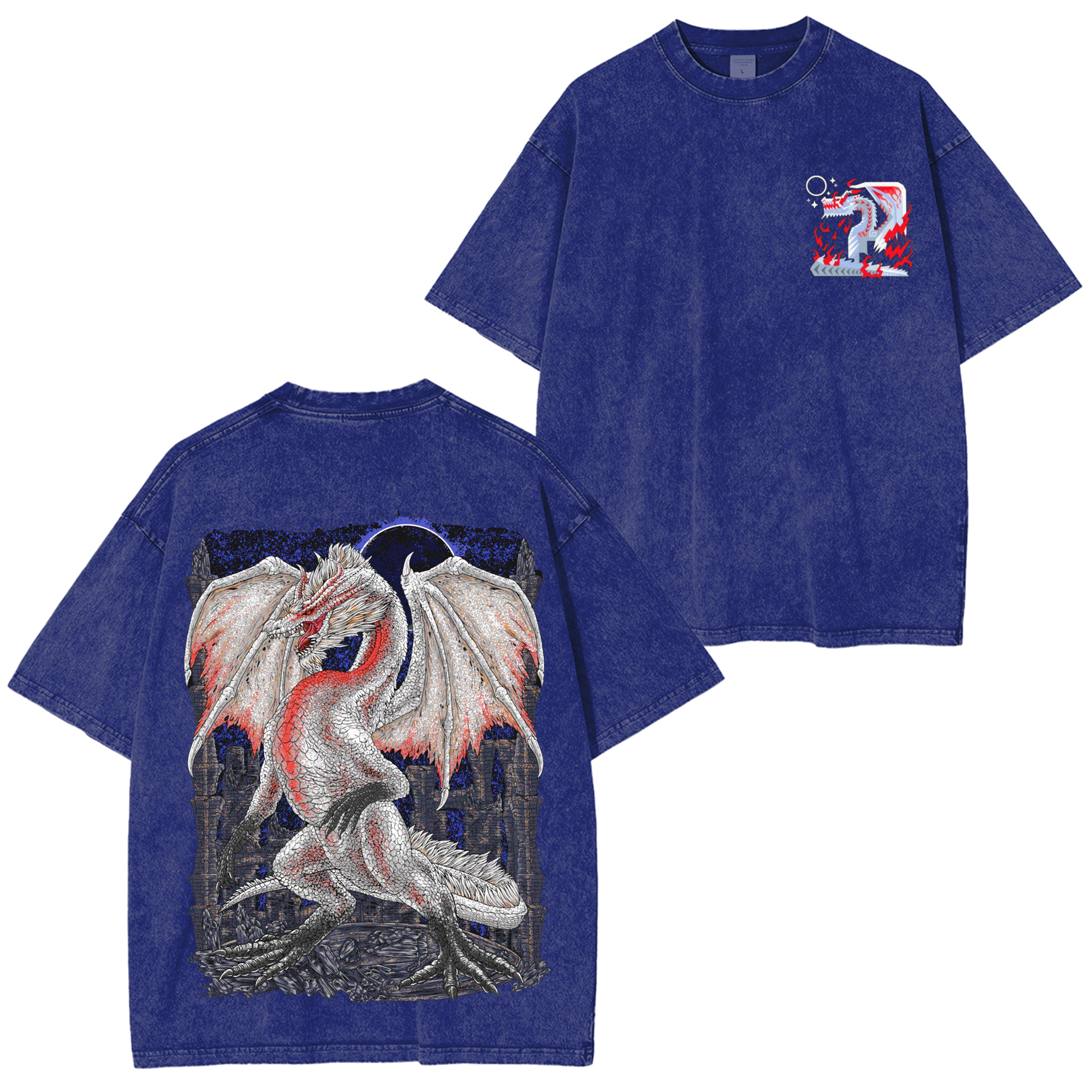 White Fatalis Monster Hunter Unisex Washed T-Shirt