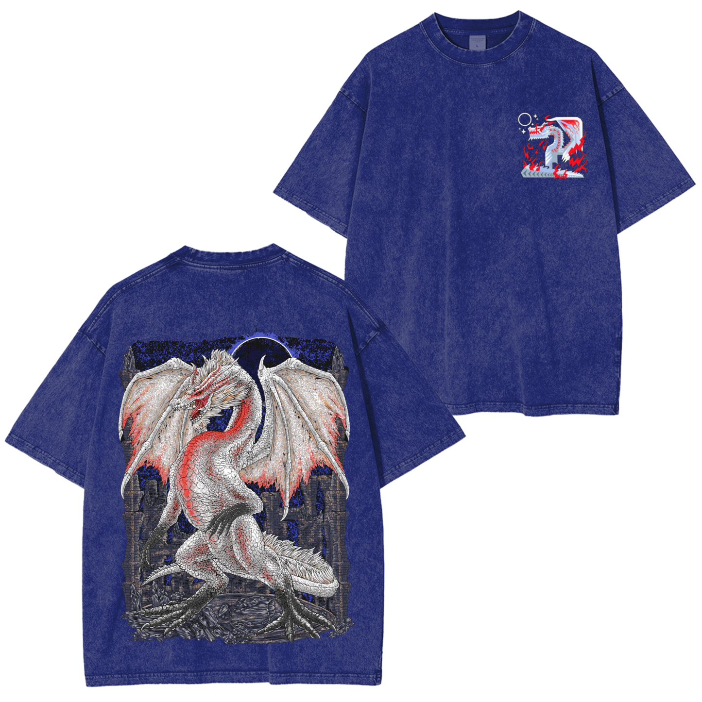 White Fatalis Monster Hunter Unisex Washed T-Shirt