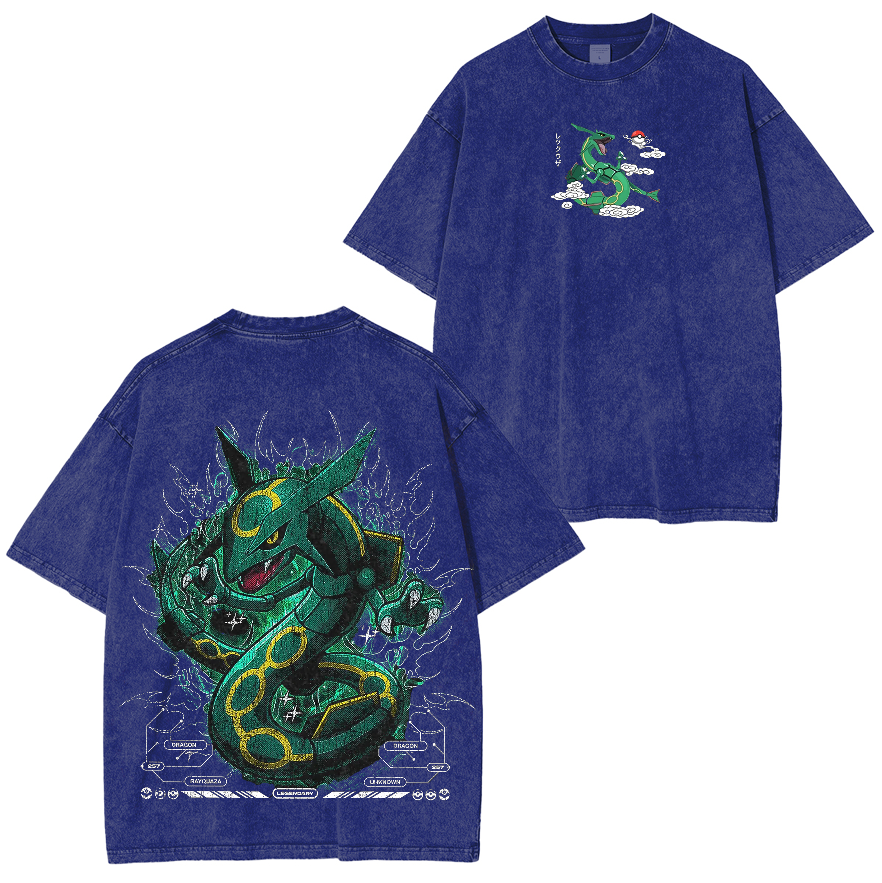Rayquaza Pokemon Washed T-shirt/Crewneck/Hoodie