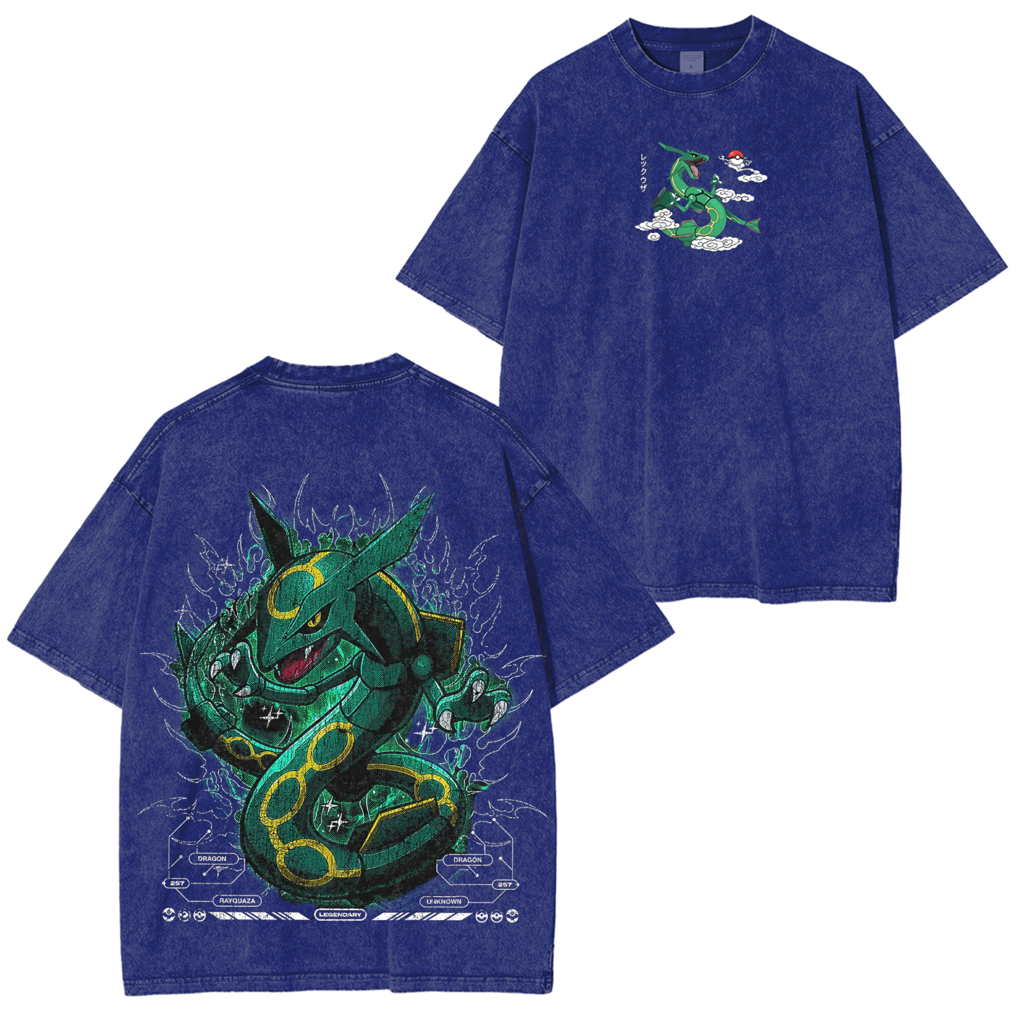 Rayquaza Pokemon Washed T-shirt/Crewneck/Hoodie