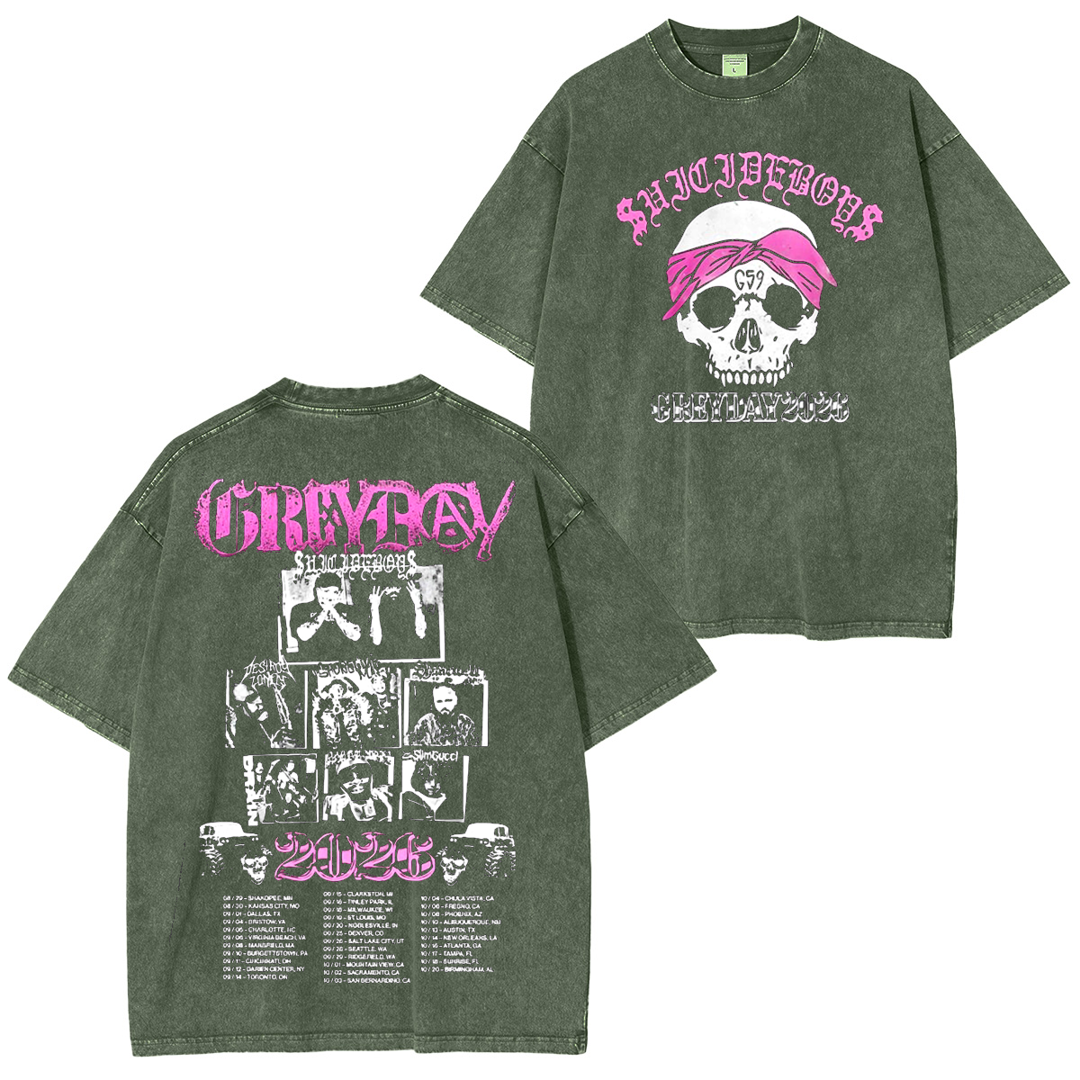 Grey Day 2026 Tour,Suicideboys G59 Unisex Washed T-Shirt