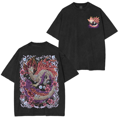 Mizutsune the Bubble Fox Leviathan Unisex Washed T-Shirt