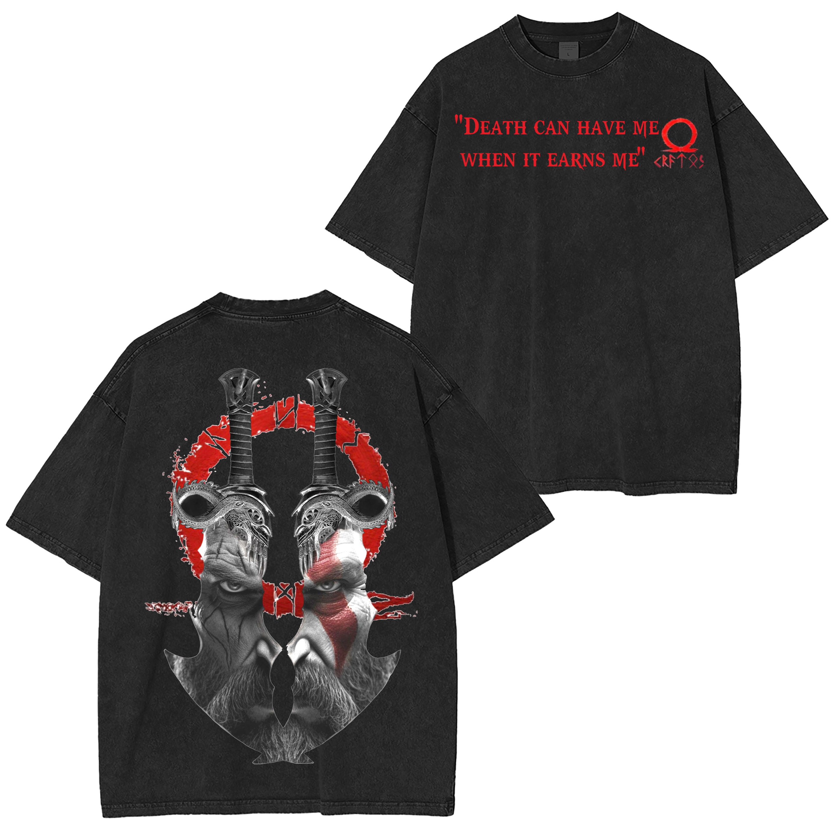 God of War Kratos Game Unisex Washed T-Shirt
