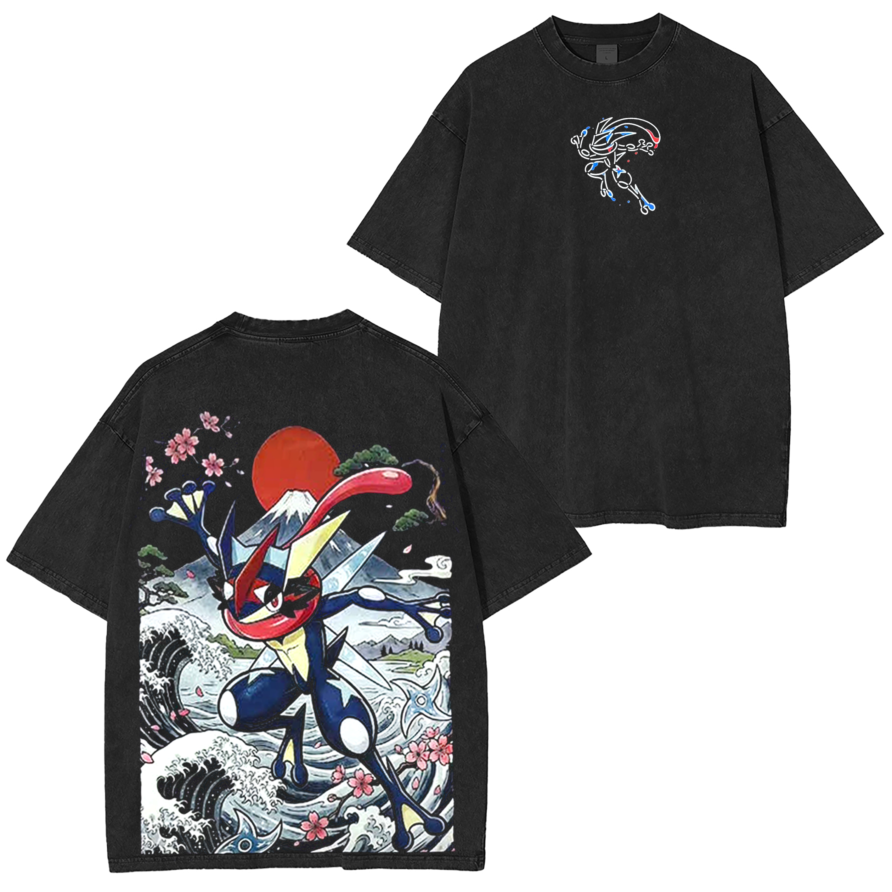 Greninja,Pokemon Anime Unisex Washed T-Shirt