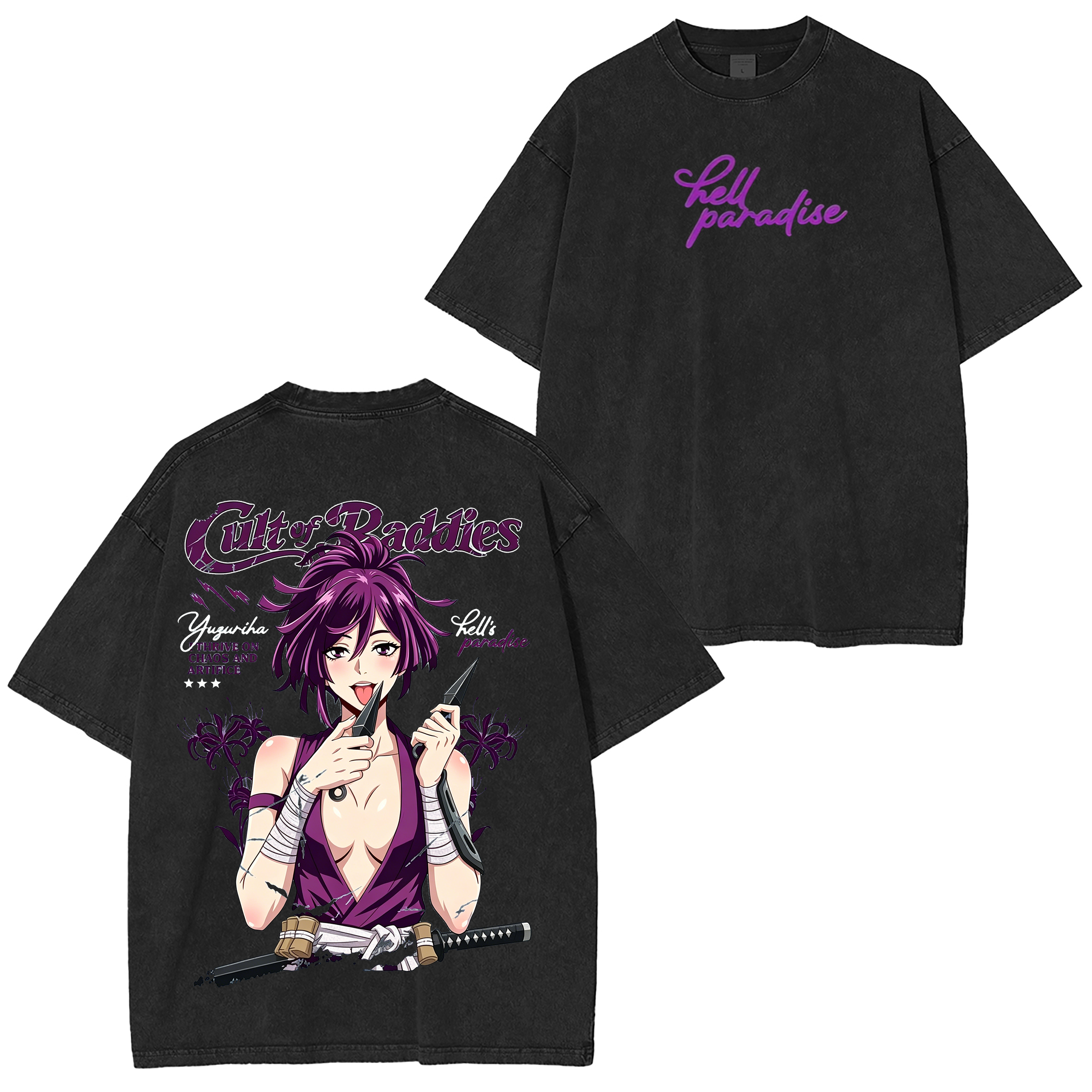 Yuzuriha  Jigokuraku Anime Unisex Washed T-Shirt