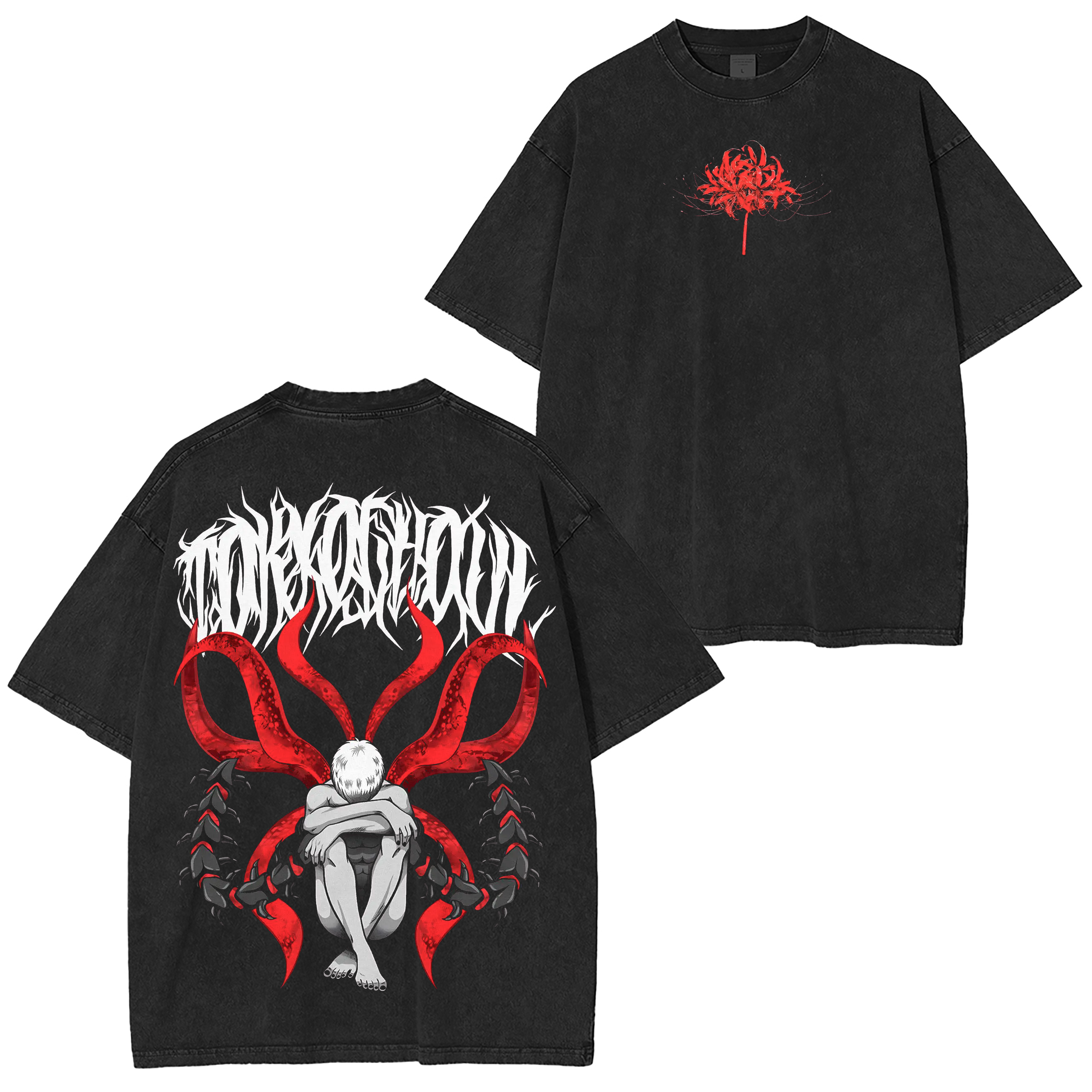 Tokyo Ghoul Anime Unisex Washed T-Shirt