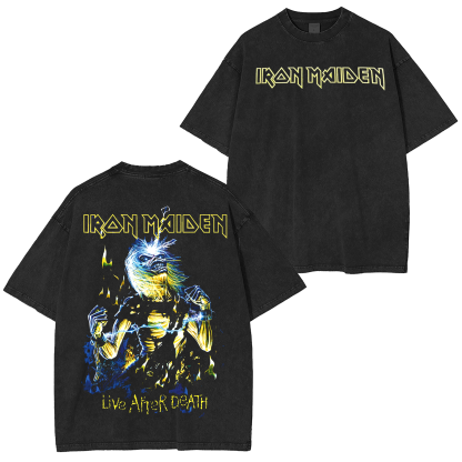 Iron Maiden LIVE After Death Unisex Washed T-Shirt