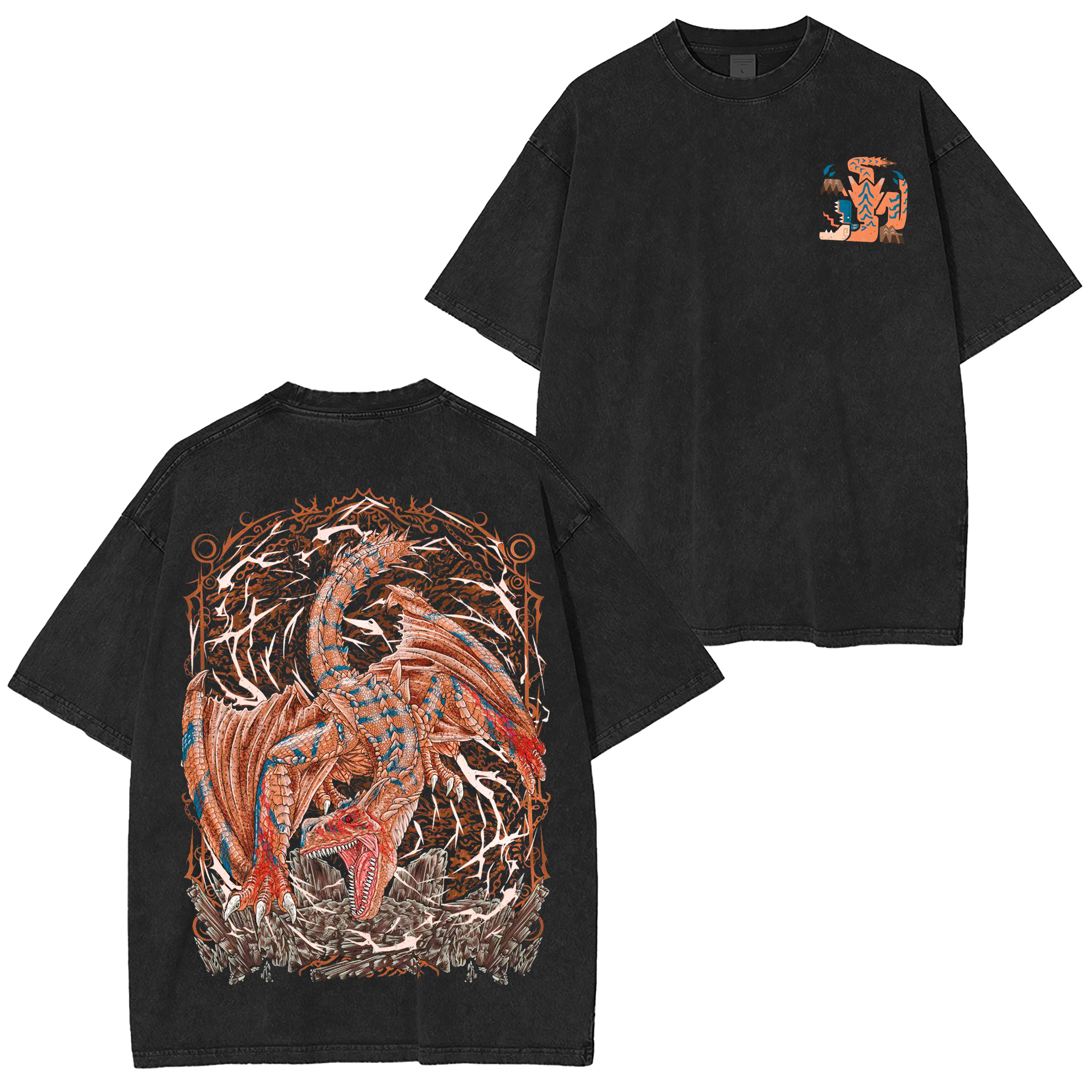 Tigrex the Roaring Wyvern Unisex Washed T-Shirt