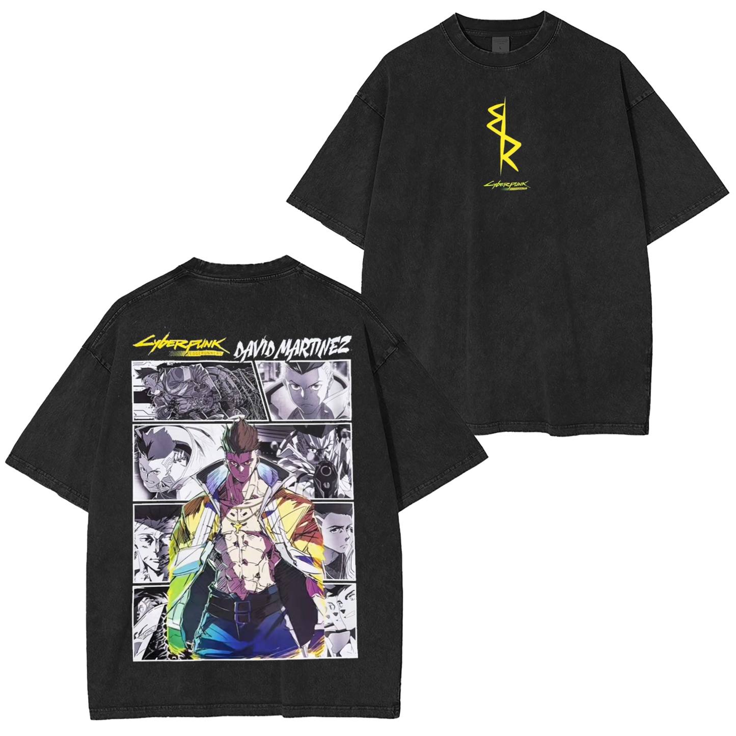 Cyberpunk Edgerunners Anime Unisex Washed T-Shirt