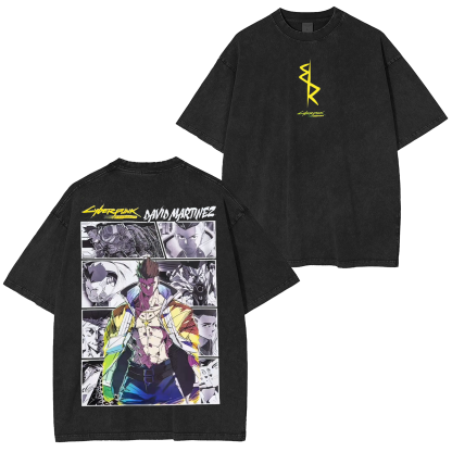 Cyberpunk Edgerunners Anime Unisex Washed T-Shirt