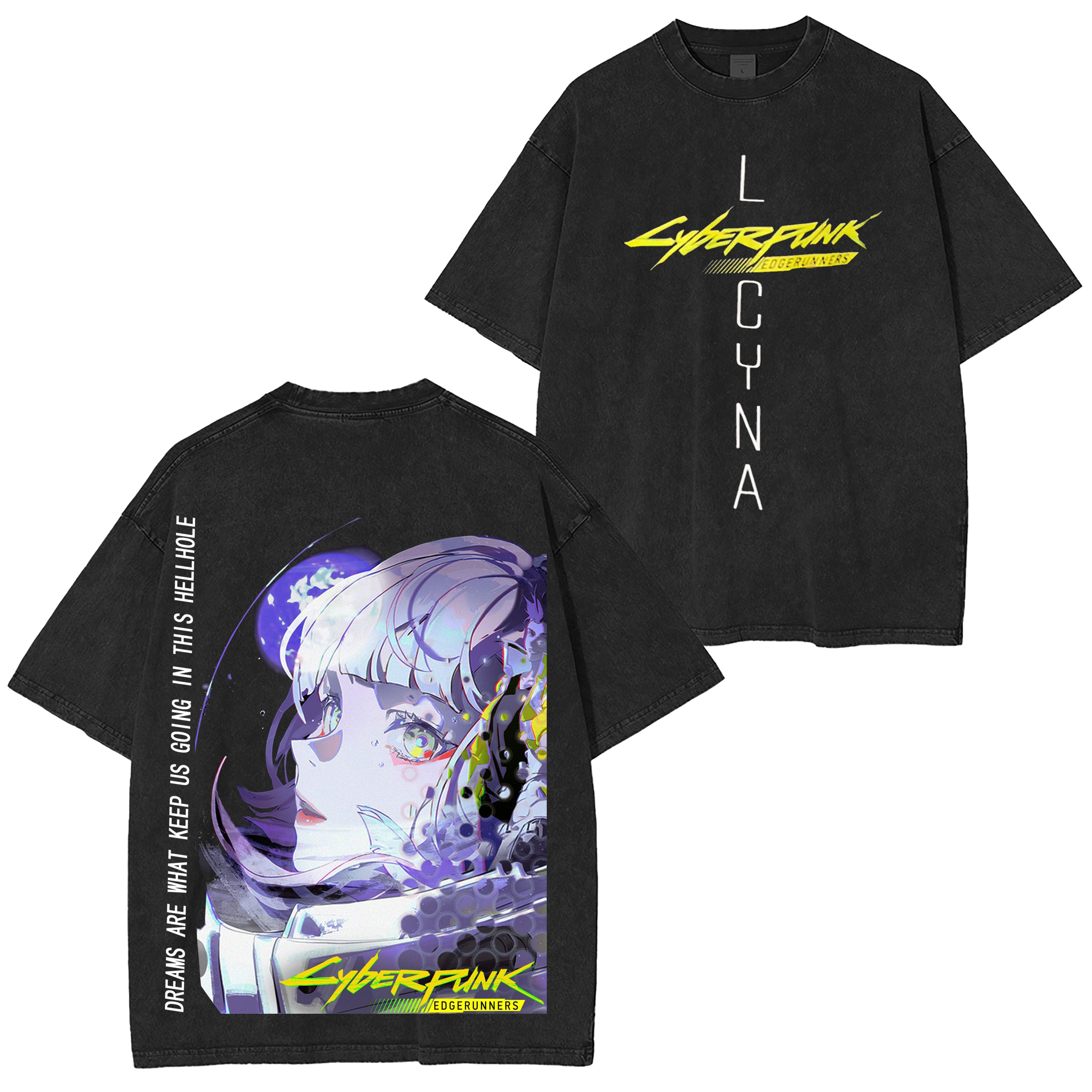 Lucy Cyberpunk Edgerunners  Unisex Washed T-Shirt