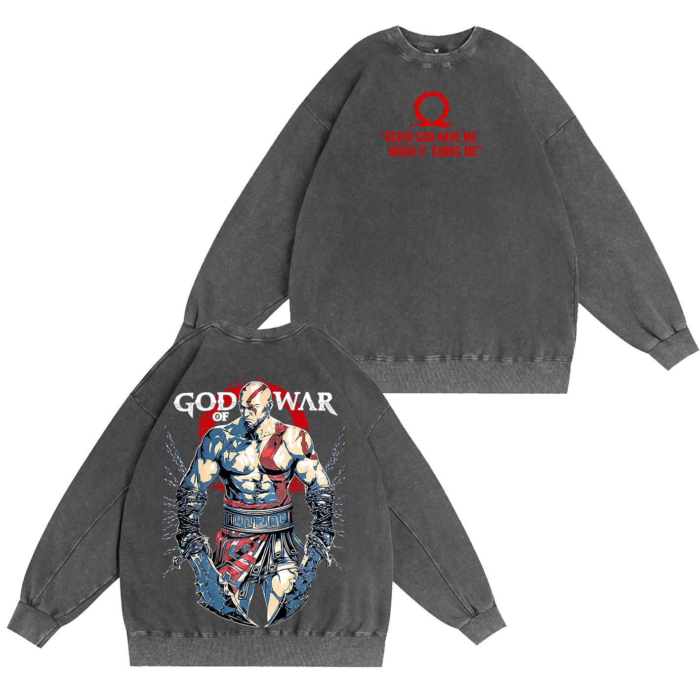 Kratos God of War Washed T-shirt/Crewneck/Hoodie