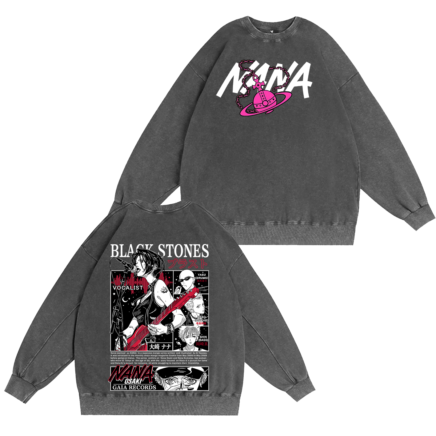 Black Stones Nana Washed T-shirt/Crewneck/Hoodie
